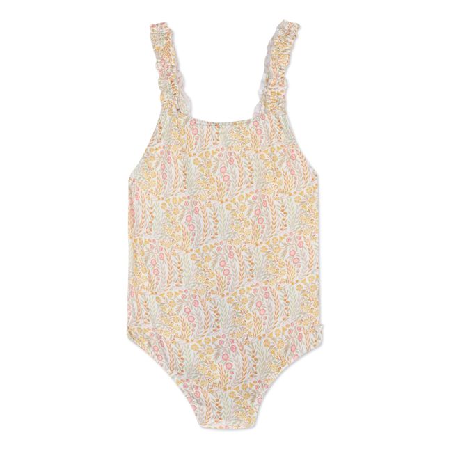 1-piece floral swimming costume | Yellow