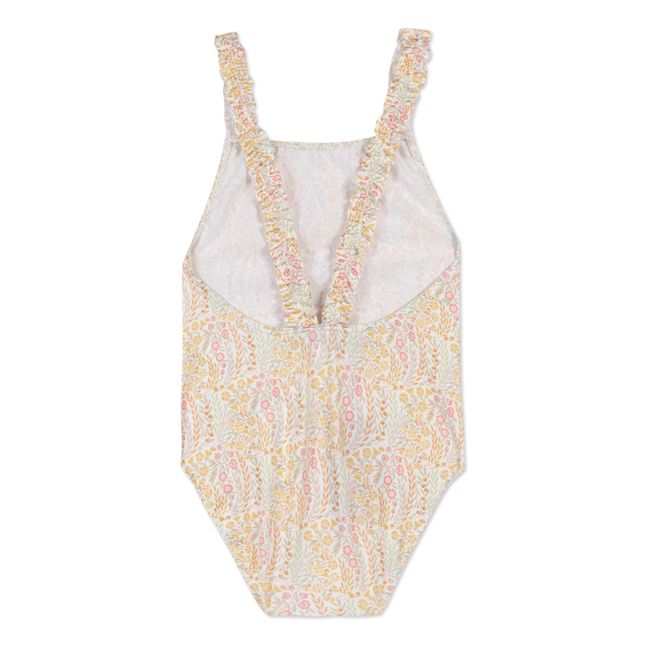 1-piece floral swimming costume | Yellow