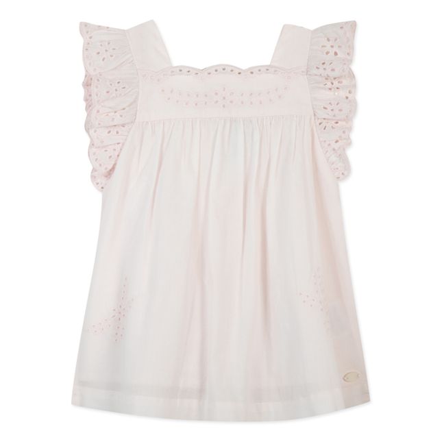 Broderie Anglaise Dress | Pale pink
