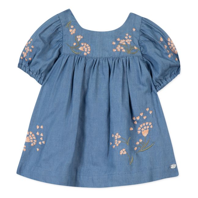Embroidered dress | Blue