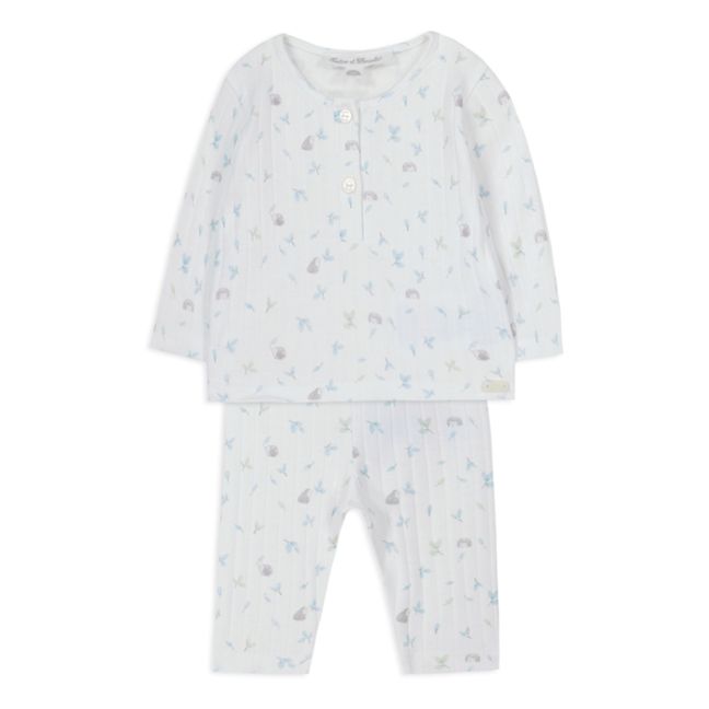 Ribbed Pyjama Set | White
