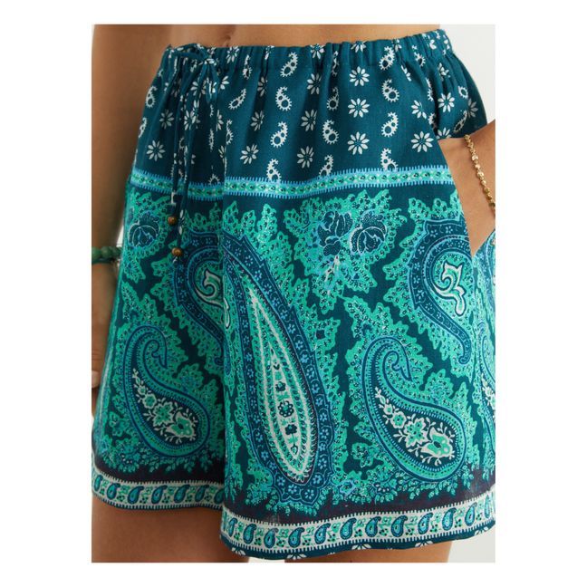 Pantalones cortos de lino Elba Boy | Verde esmeralda