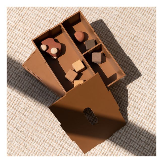 Caja con tapa de madera | Marrón