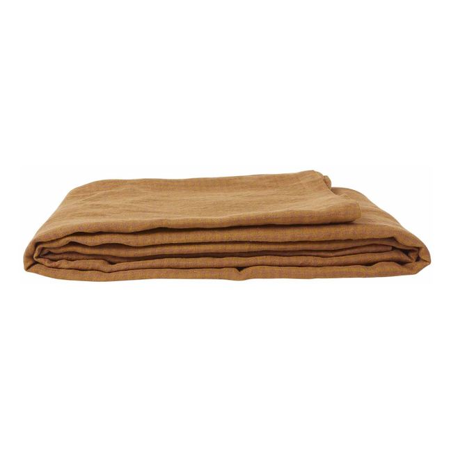 Decke aus Waschleinen Vichy | Gris soie