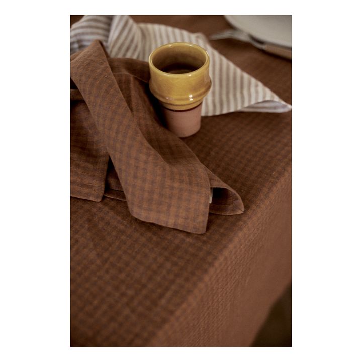 Mantel de lino lavado Vichy | Rosa Viejo- Imagen del producto n°1