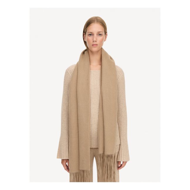 Echarpe Fringes Laine | Beige