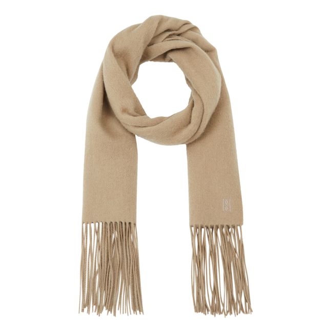 Bufanda de lana con flecos | Beige