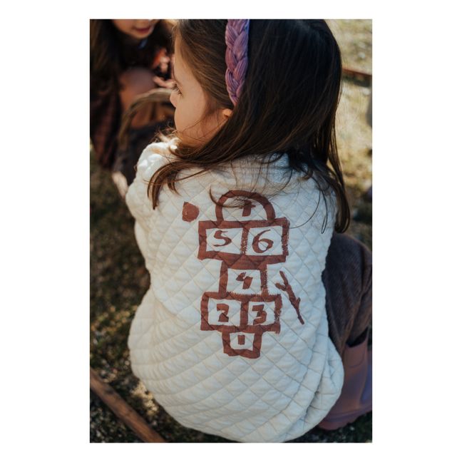 Organic cotton quilted sweatshirt | Ecru