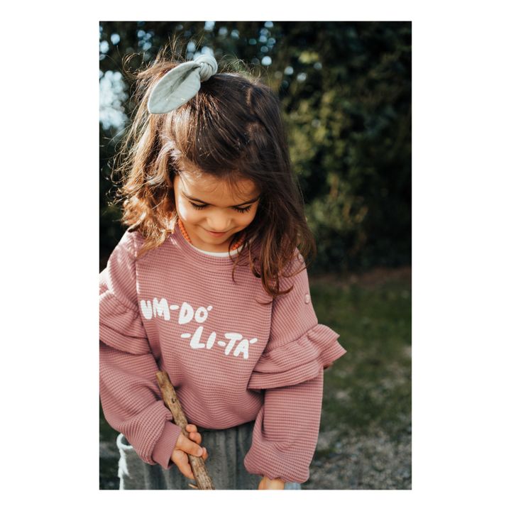 Organic Cotton Frill Sweatshirt | Dusty Pink- Product image n°2