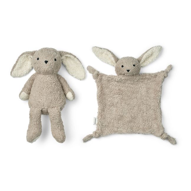 Kuscheltier aus Bio-Baumwolle Ted  - 2er-Set | Grau