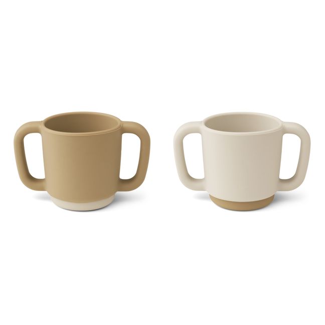 Tasse d'apprentissage Alicia en silicone - Set de 2 | Marron