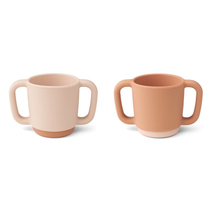 Tasse d'apprentissage Alicia en silicone - Set de 2 | Rose- Image produit n°0
