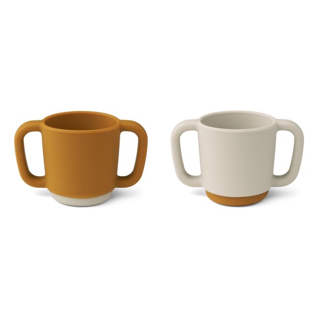 Tasse d'apprentissage Alicia en silicone - Set de 2 | Caramel