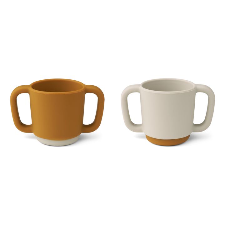 Tasse d'apprentissage Alicia en silicone - Set de 2 | Caramel- Image produit n°0