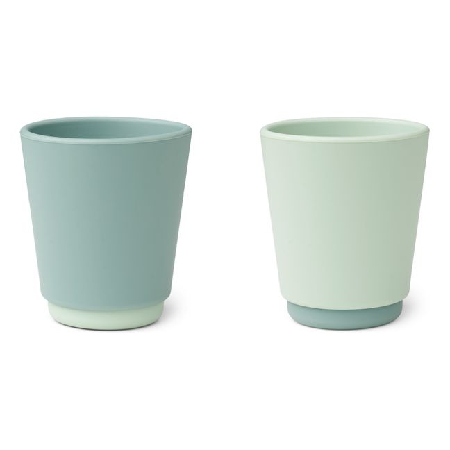 Gobelets Rachel en silicone - Set de 2 | Bleu gris