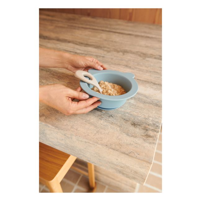 Peony Silicone Non-Slip Bowls - Set of 2 | Blue