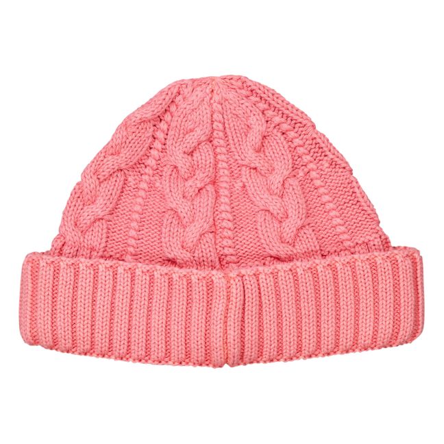 Cable 6619 organic cotton hat | Coral