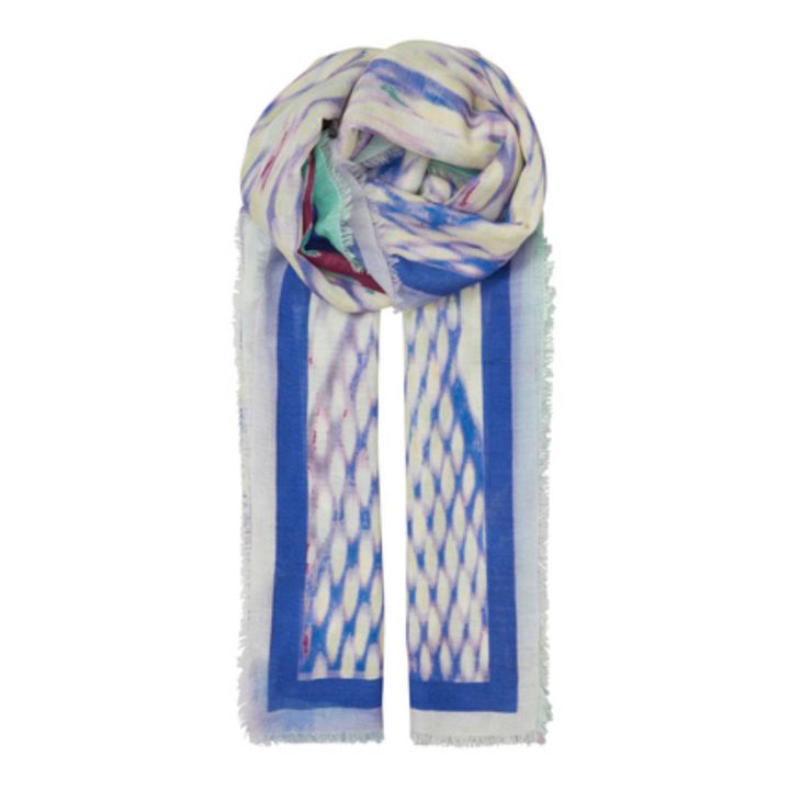 Pañuelo Serpentine de lana y seda | Azul- Imagen del producto n°0