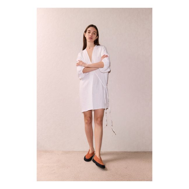 Vestido de hilo de lino | Blanco