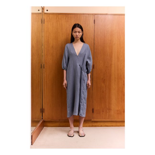Robe Crease Bind Lin | Bleu