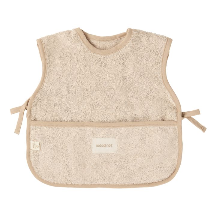 Bib apron in organic cotton terry cloth | Sand- Product image n°0