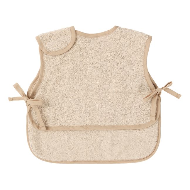 Bib apron in organic cotton terry cloth | Sand
