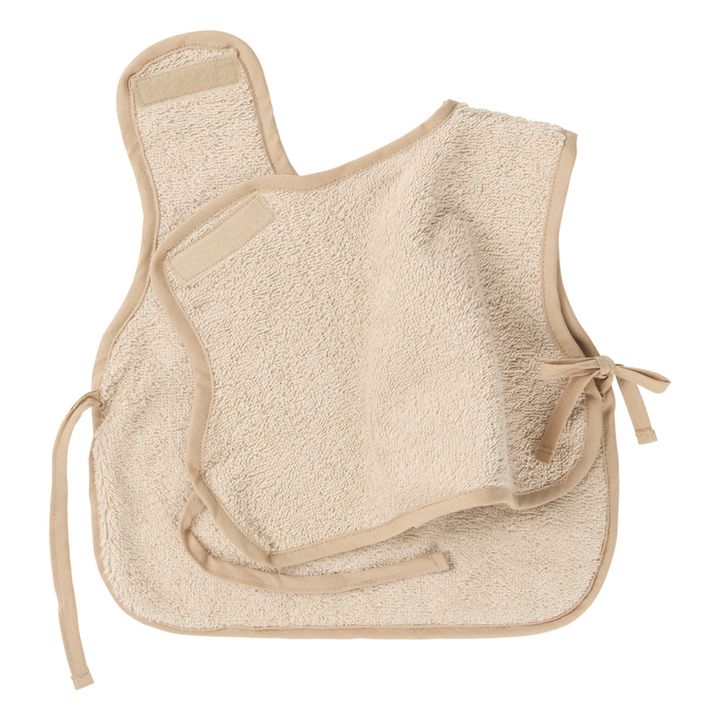 Bib apron in organic cotton terry cloth | Sand- Product image n°2