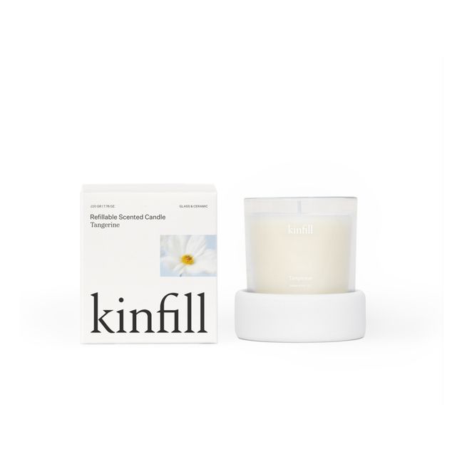 Tangerine scented candle | White