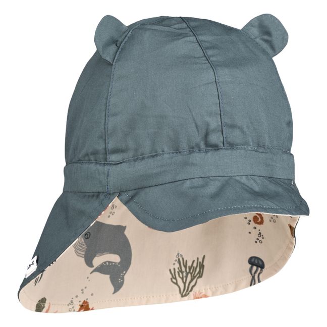 Gorm Organic Cotton Reversible Baby Hat | Grey blue