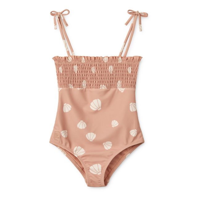 Larisa Smocked 1-Piece Swimsuit | Pale pink
