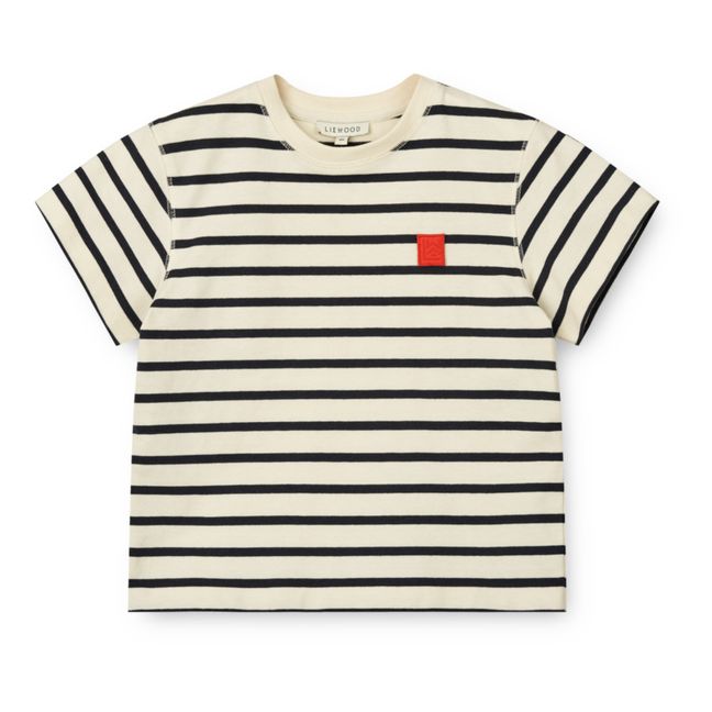 Sixten Striped T-shirt | Navy blue