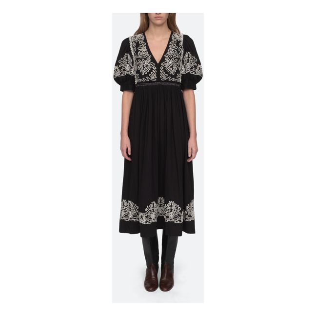 Robe Brodée Cordera | Noir