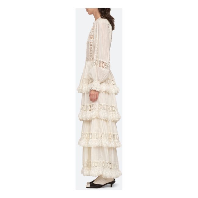 Haven Dobby Pintucked dress | Cream