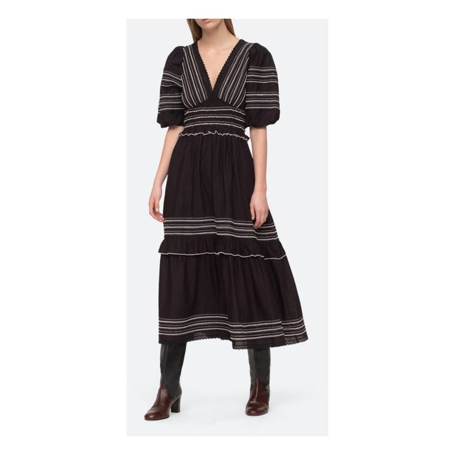 Robe Mable Cambric Midi | Noir