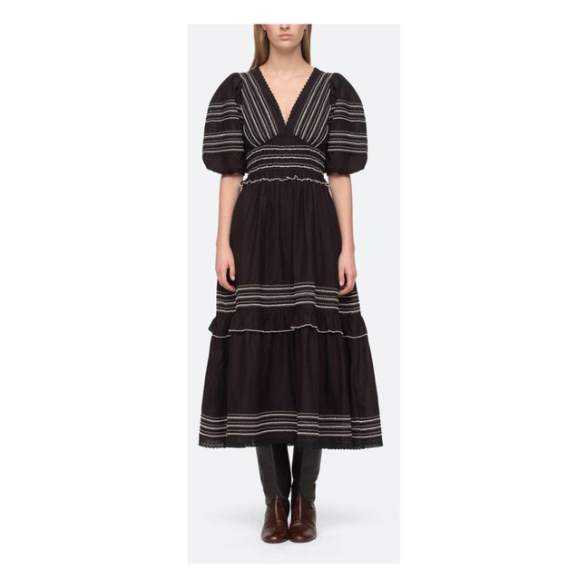Robe Mable Cambric Midi | Noir