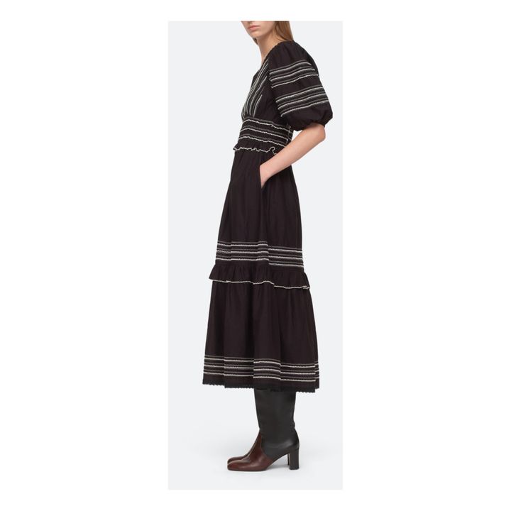 Mable Cambric Midi-Kleid | Schwarz- Produktbild Nr. 2
