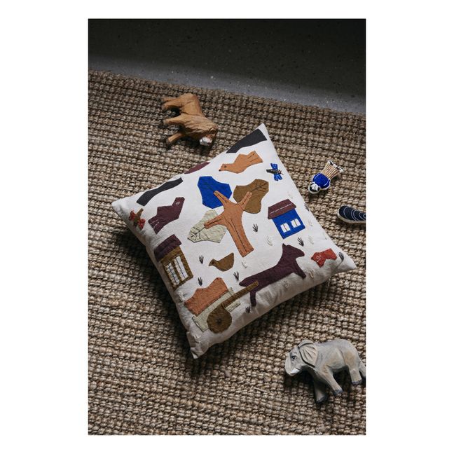 Coussin Village  | Blanc cassé
