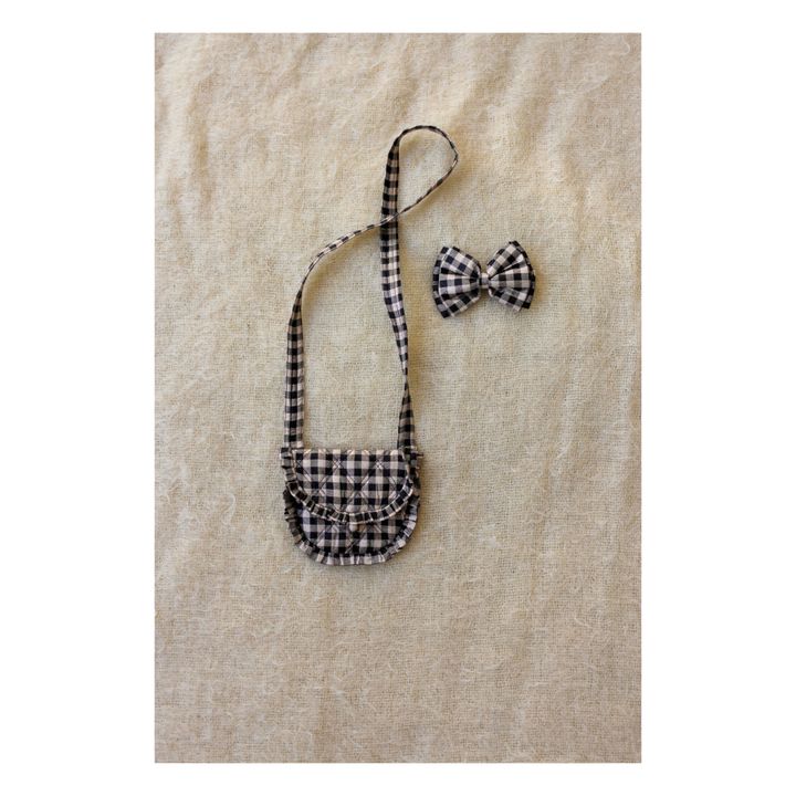 Tasche + Haarspange Schleife Lurex Vichy - Weihnachtskollektion -  | Beige- Produktbild Nr. 0