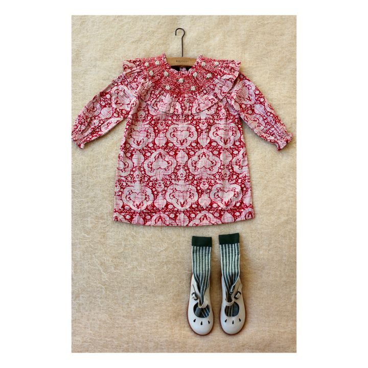 Smocked Collar Blouse - Christmas Collection - Hand - Hand - Hand - Hand - Hand - Hand - Hand - Hand - Hand - Hand - Hand - Hand | Red- Product image n°0