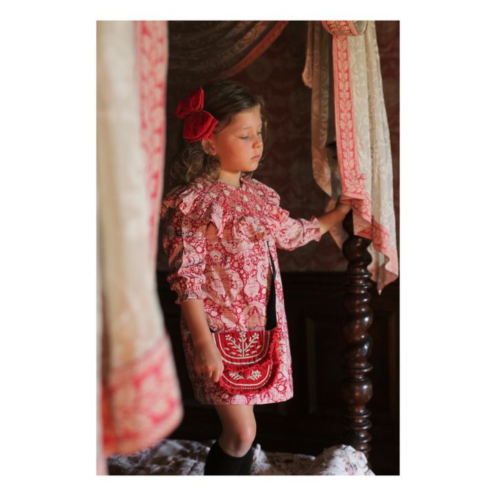 Smocked Collar Blouse - Christmas Collection - Hand - Hand - Hand - Hand - Hand - Hand - Hand - Hand - Hand - Hand - Hand - Hand | Red- Product image n°1