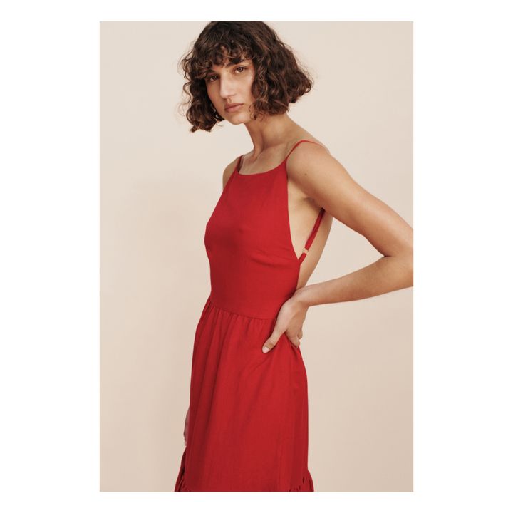 Kleid Elise Leinen | Rot- Produktbild Nr. 5
