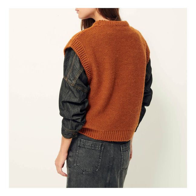 Ärmelloser Pullover Opper Wolle | Kupferrot