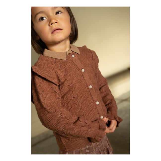 Cardigan Pointelle Benna | Cioccolato