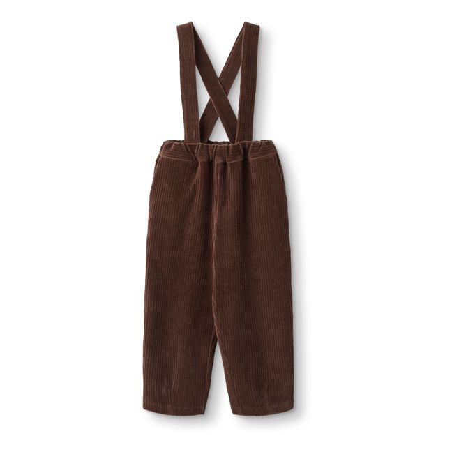 Pantalon Velours à Bretelles | Schokoladenbraun
