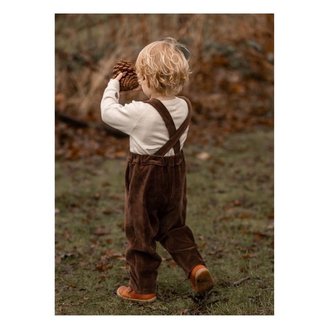 Pantalon Velours à Bretelles | Chocolat