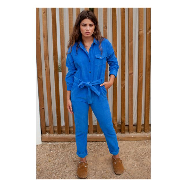 Exklusiv bei Marlot x Smallable - Neroli Catsuit aus geripptem Baumwollsamt - Damenkollektion -  | Blau