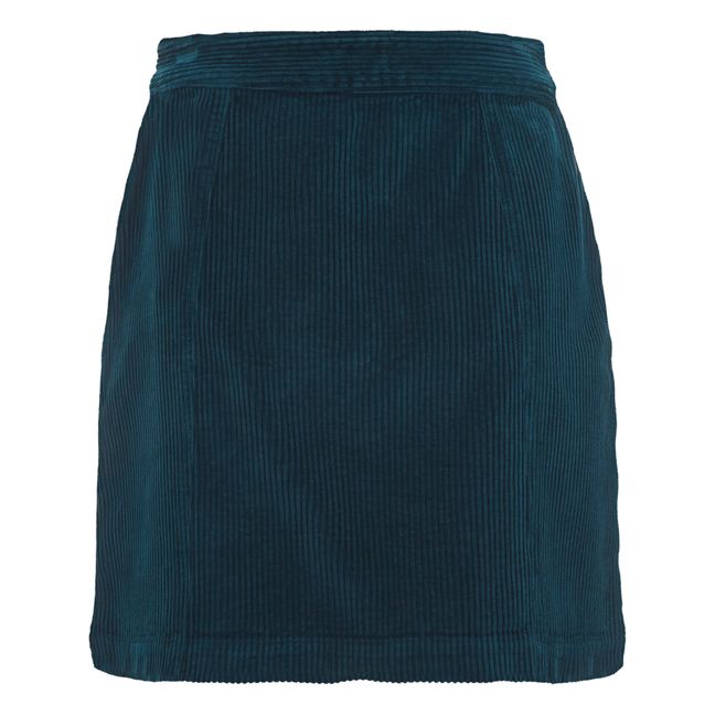 Falda corta de pana | Azul Pato