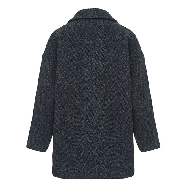 Abrigo corto de lana reciclada | Gris Jaspeado