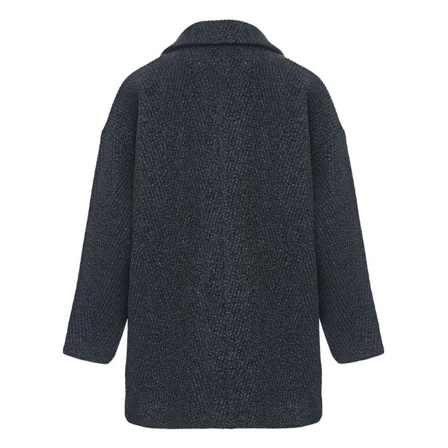 Manteau Court en Laine Recyclée | Gris chiné