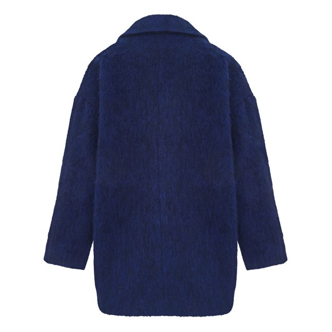 Abrigo corto de lana reciclada | Azul Eléctrico